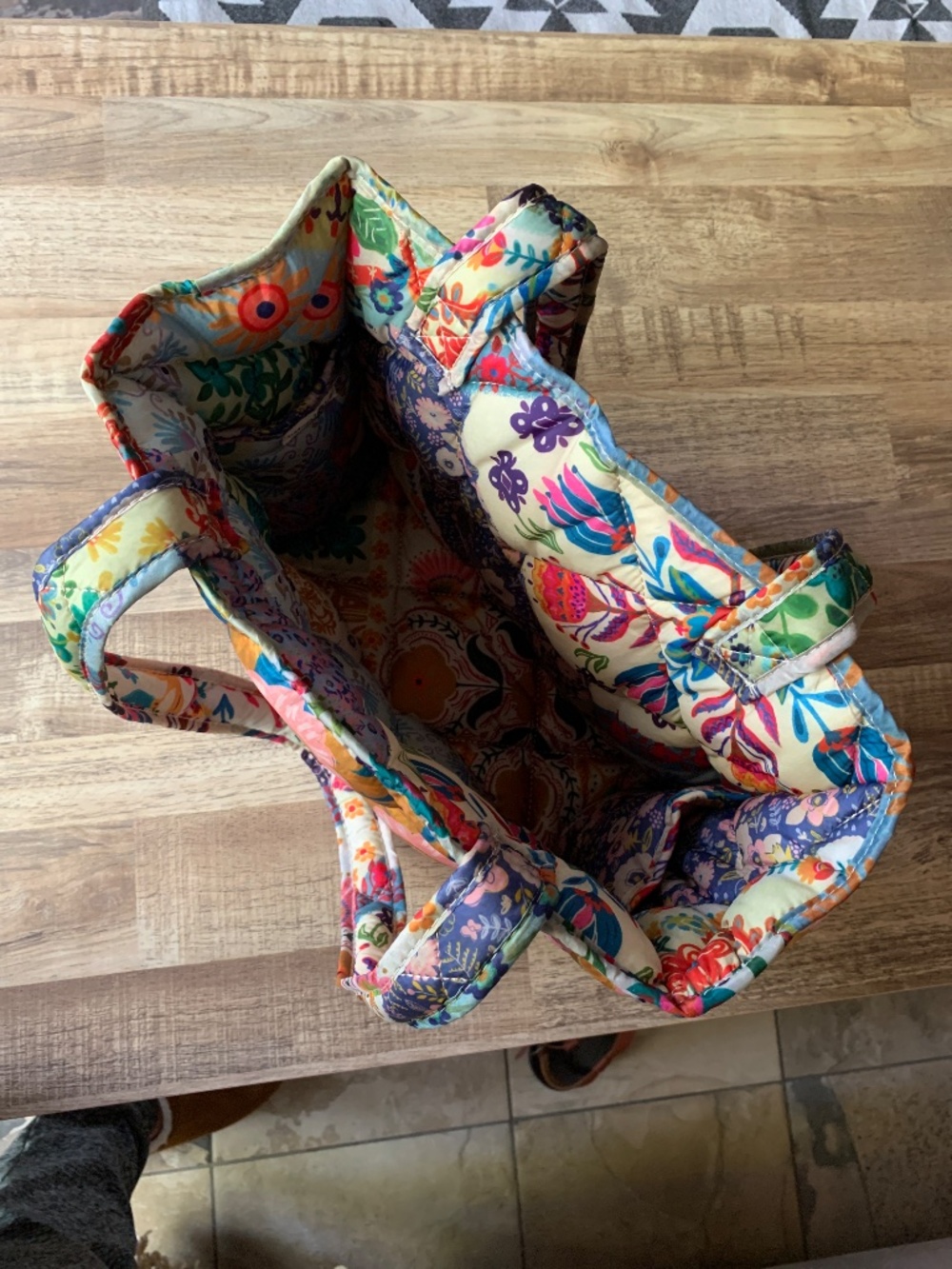 Natural Life reversible puffy tote bag medium - Picture 2 of 3